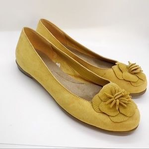 mustard yellow ballet flats